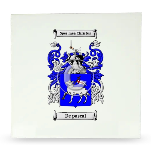 De pascal Large Ceramic Tile with Coat of Arms